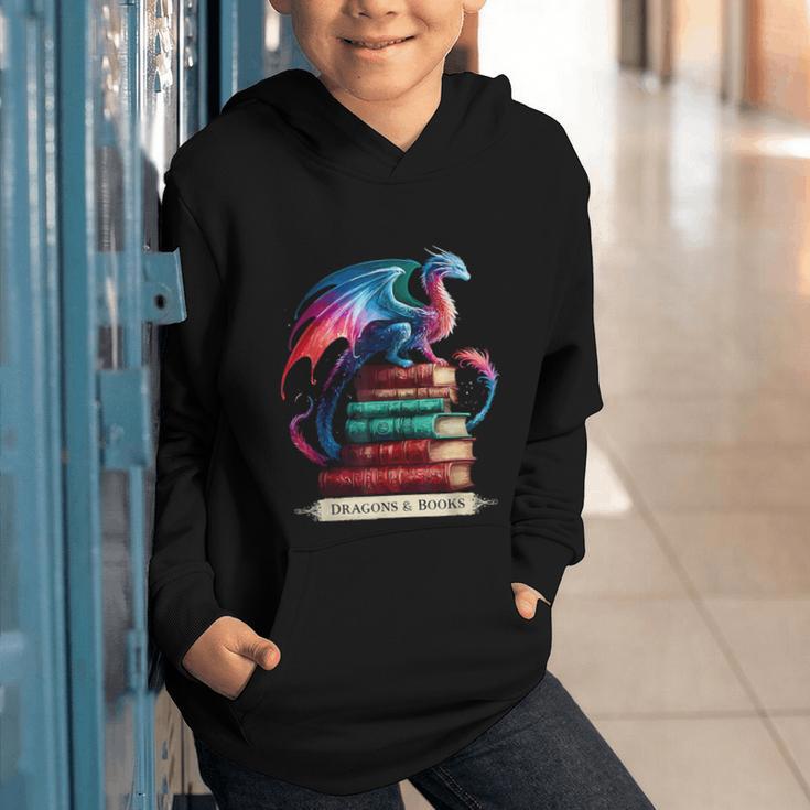 Dragons And Books Dragonworm Book Lover Reading Graphic Youth Hoodie