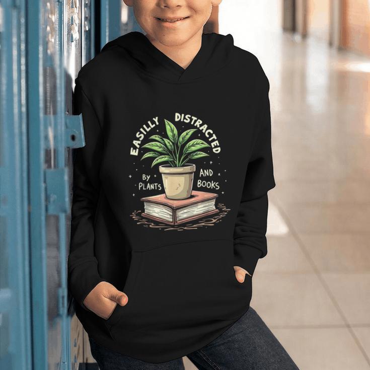 Easily Distracted By Plants And Books Graphic Youth Hoodie Easily Distracted By Plants And Books Graphic Youth Hoodie