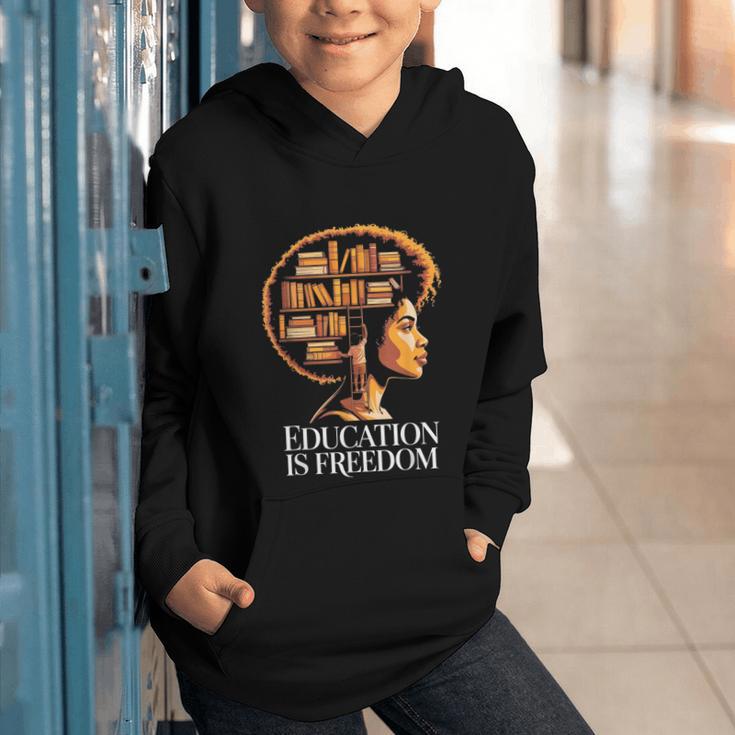 Education Is Freedom Afro Woman Book Illustration Graphic Youth Hoodie