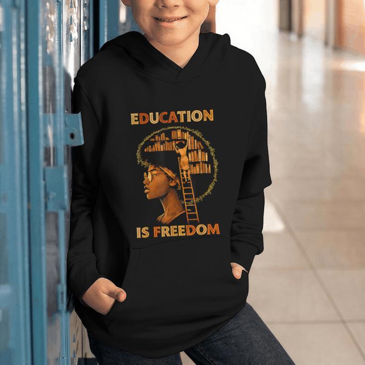 Education Is Freedom Teacher Book Black History Month Graphic Youth Hoodie Education Is Freedom Teacher Book Black History Month Graphic Youth Hoodie
