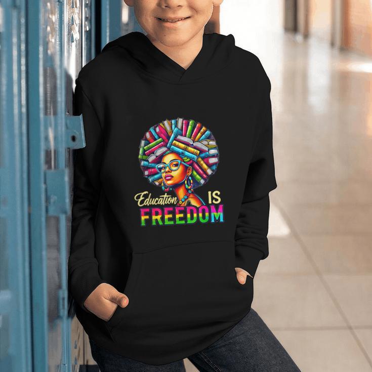 Education Freedom Teacher Books Black History Month Graphic Youth Hoodie