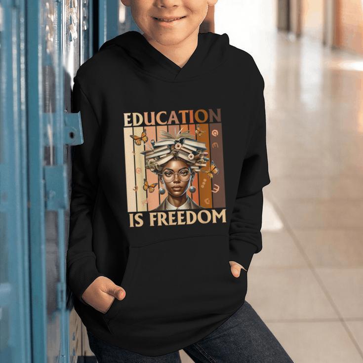 Education Is Freedom Teacher Books Black History Women Graphic Youth Hoodie