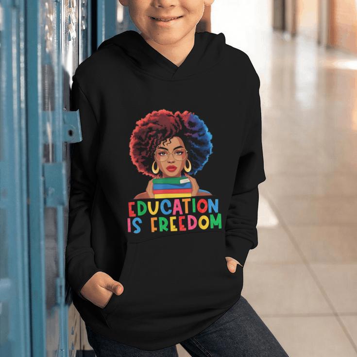 Education Is Freedom History Girl Women Book Lover Graphic Youth Hoodie