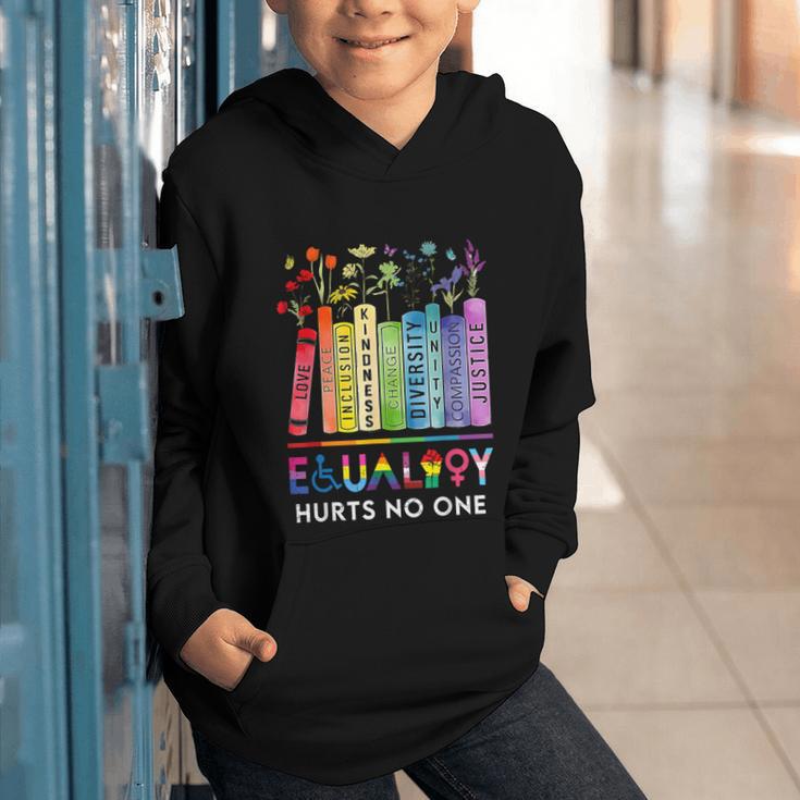Equality Hurts No One Book Flower Rainbow Pride Month LGBTQ Graphic Youth Hoodie Equality Hurts No One Book Flower Rainbow Pride Month LGBTQ Graphic Youth Hoodie