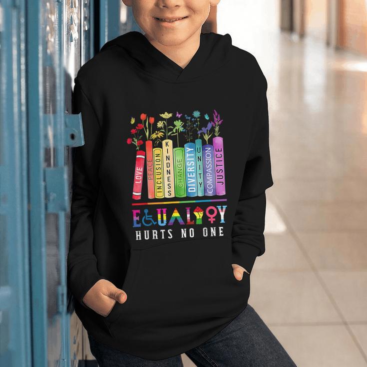Equality Hurts No One Floral Books LGBTQ Pride Human Rights Graphic Youth Hoodie Equality Hurts No One Floral Books LGBTQ Pride Human Rights Graphic Youth Hoodie