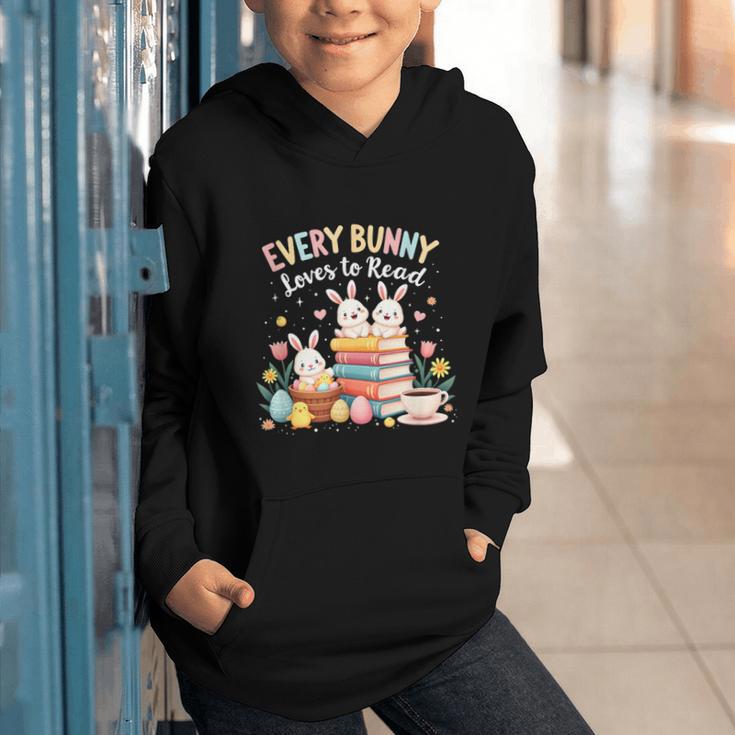 Every Bunny Loves To Read Book Lover Easter Day Apparel Graphic Youth Hoodie