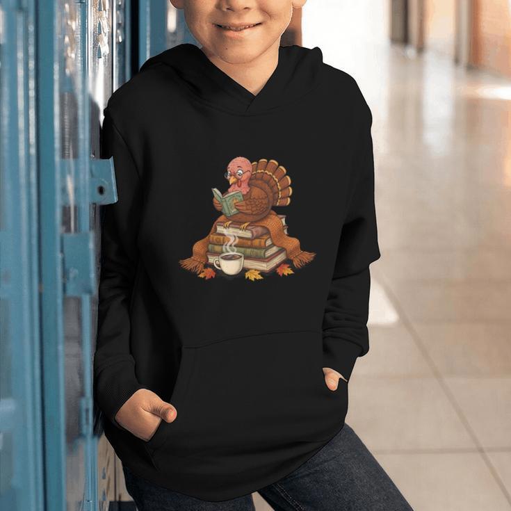 Fall Book Vintage Turkey Thanksgiving Reading Book Lovers Graphic Youth Hoodie Fall Book Vintage Turkey Thanksgiving Reading Book Lovers Graphic Youth Hoodie