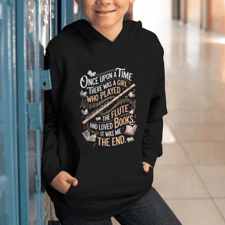 Flute And Books Marching Band Musician Flutist Flute Player Graphic Youth Hoodie
