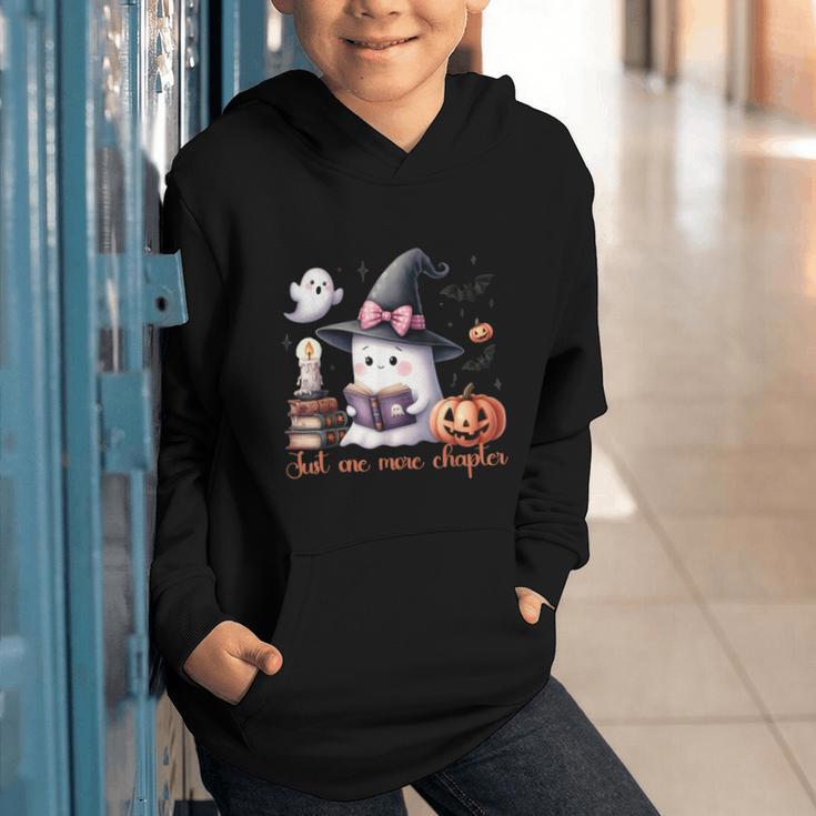 Ghost Reading Book Coquette Bow Halloween Girl Toddler Kid Graphic Youth Hoodie