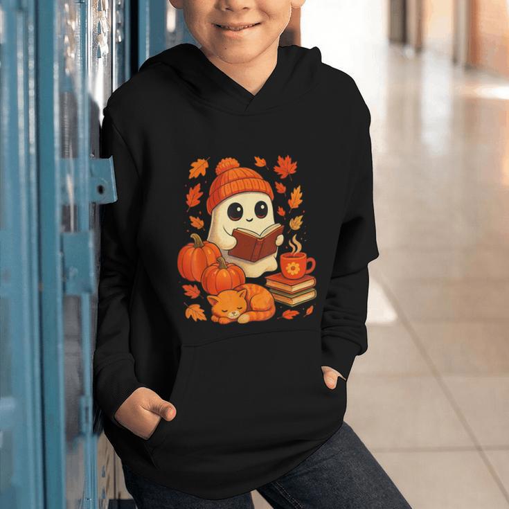 Ghost Reading Book Lovers Autumn Fall Halloween Graphic Youth Hoodie Ghost Reading Book Lovers Autumn Fall Halloween Graphic Youth Hoodie