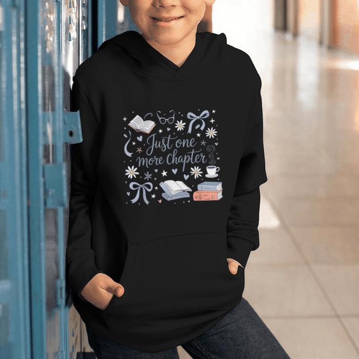 Girl Coquette Bow Just One More Chapter Book Bookish Reading Graphic Youth Hoodie