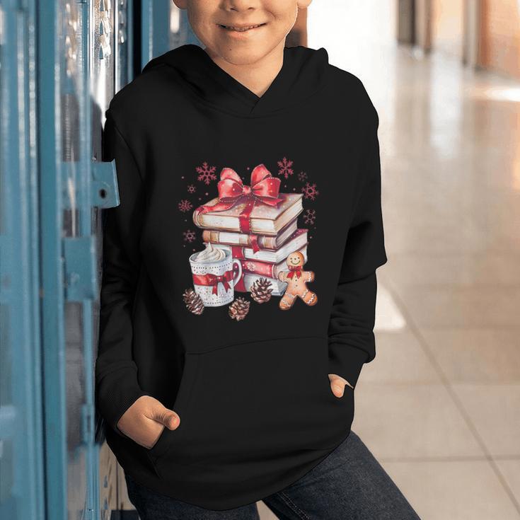 Girly Coquette Gingerbread Books And Hot Cocoa Cozy Season Graphic Youth Hoodie Girly Coquette Gingerbread Books And Hot Cocoa Cozy Season Graphic Youth Hoodie