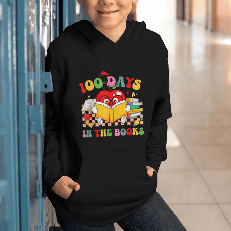 Groovy 100 Days In The Books Reading 100th Day Of School Graphic Youth Hoodie