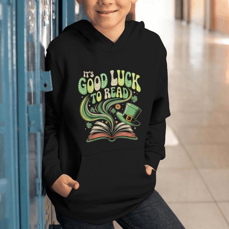 Groovy It's Good Luck To Read St Patrick's Day Book Lucky Graphic Youth Hoodie