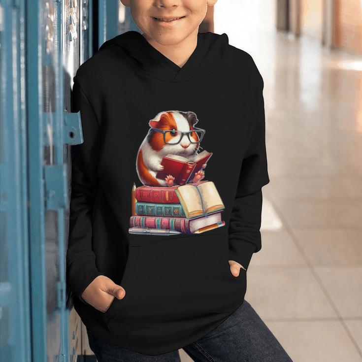 Guinea Pig Reading Books Matching Bookworm Readers Librarian Graphic Youth Hoodie