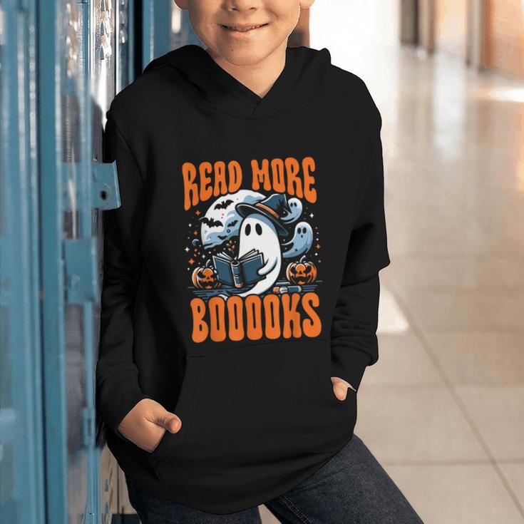 Halloween Book Lover Ghost Boo Pun Read More Boooks Graphic Youth Hoodie