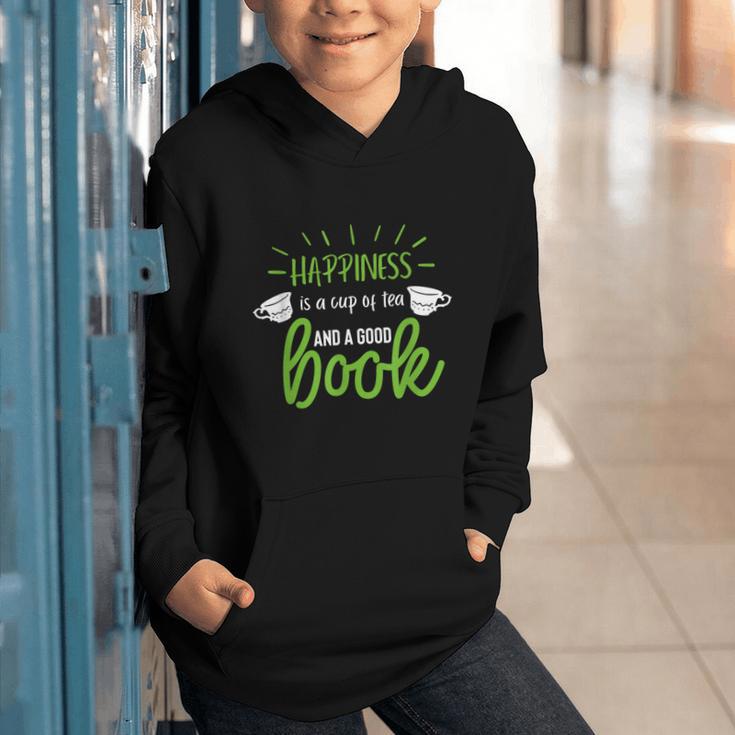 Happiness Is a Cup Of Tea And a Good Book Graphic Youth Hoodie Happiness Is a Cup Of Tea And a Good Book Graphic Youth Hoodie