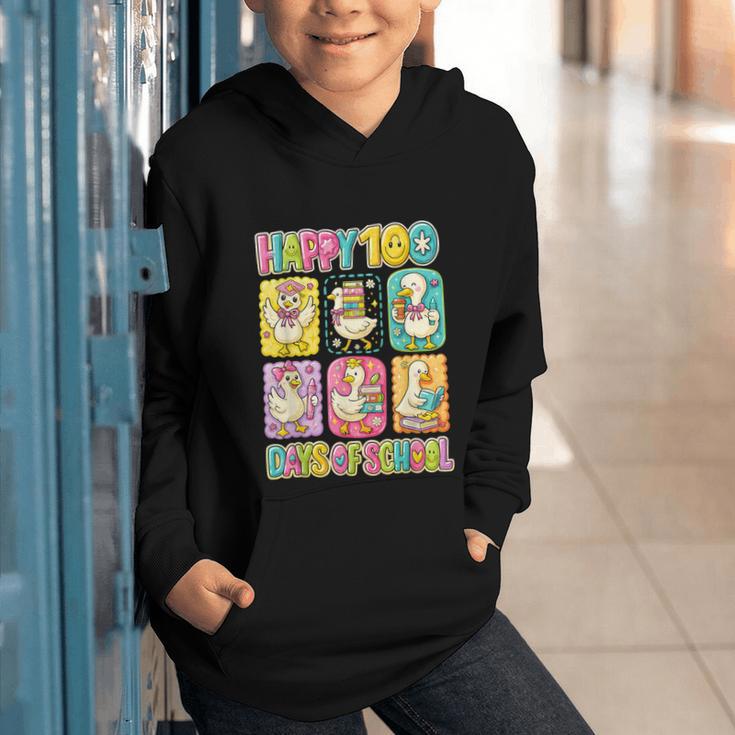 HUGvyn Happy 100 Days Of School Teacher Goose Preppy Books Graphic Youth Hoodie