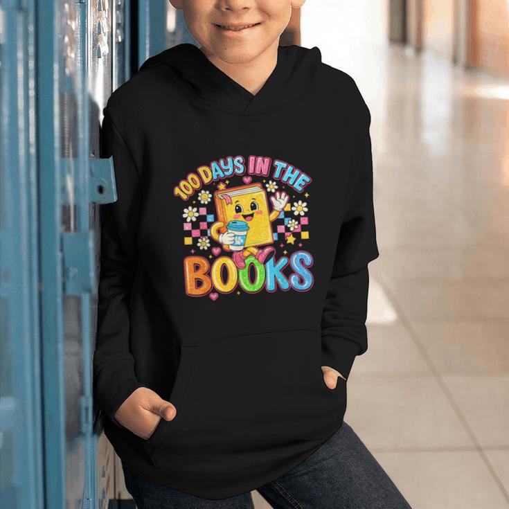 HUGvyn Preppy 100 Days In The Books Teacher Reading Coffee Graphic Youth Hoodie