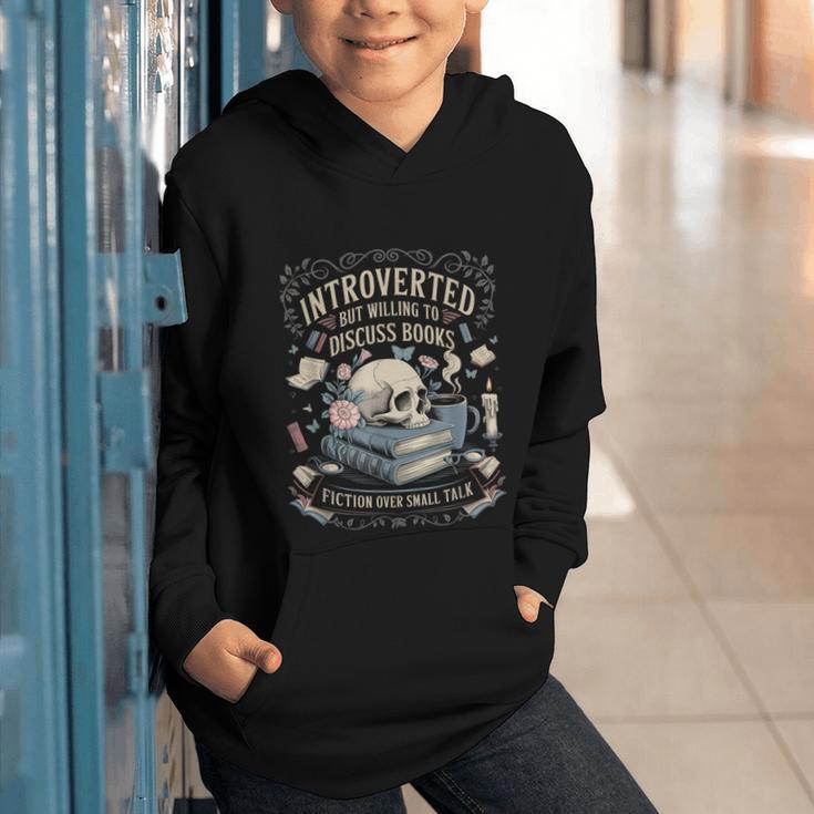 Introverted But Willing To Discuss Books Club Cozy Aesthetic Graphic Youth Hoodie Introverted But Willing To Discuss Books Club Cozy Aesthetic Graphic Youth Hoodie