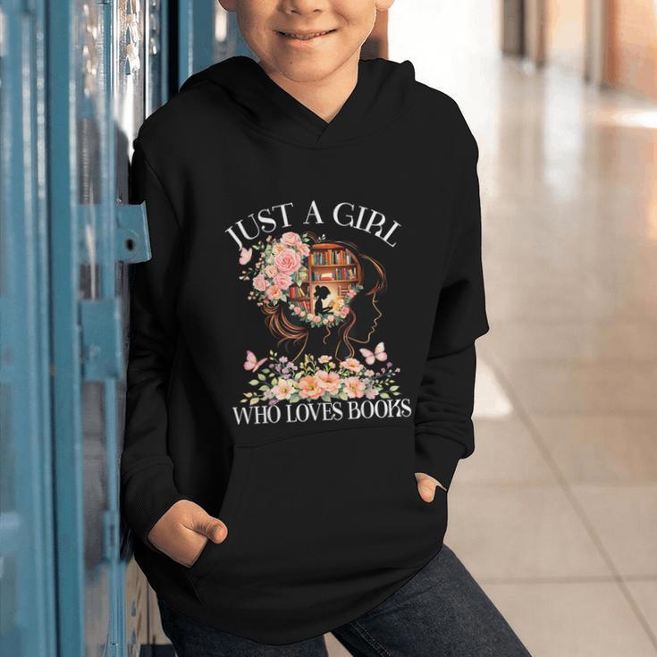 Just A Girl Who Loves Books Book Lover Reading For Women Graphic Youth Hoodie