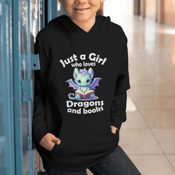 Just a Girl Who Loves Dragons And Books Dragon For Kids Graphic Youth Hoodie