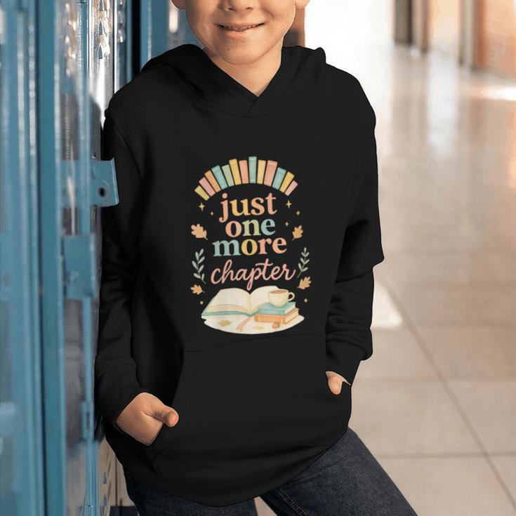 Just One More Chapter Cozy Book Lover Reading & Coffee Graphic Youth Hoodie