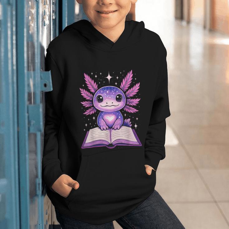 Kawaii Axolotl Cute Axolotls Reading Book Graphic Youth Hoodie Kawaii Axolotl Cute Axolotls Reading Book Graphic Youth Hoodie