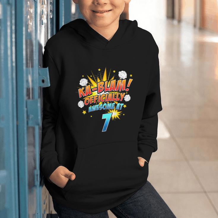 Kids Ka-Blam 7 Year Old Boys 7th Birthday Comic Book Super Hero Graphic Youth Hoodie