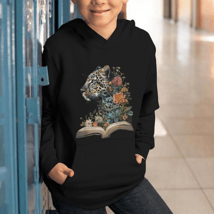 Leopard Book Flower Graphic Youth Hoodie