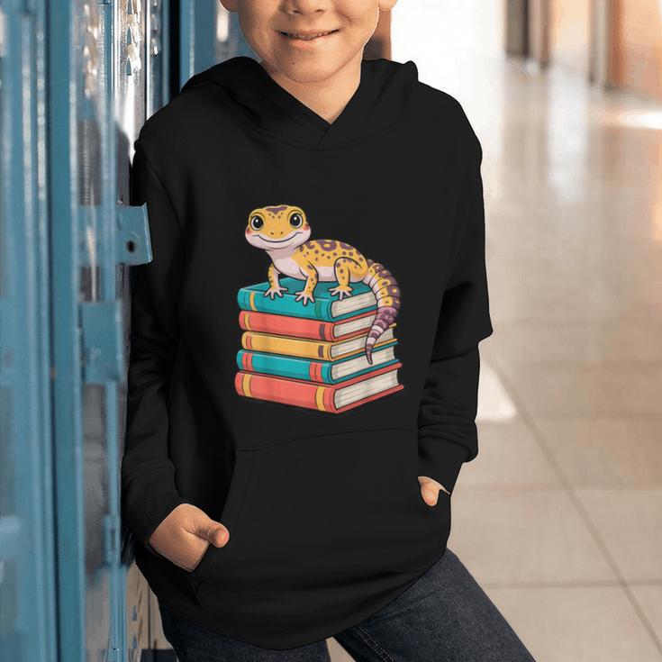 Leopard Gecko Book Lover Reading Graphic Youth Hoodie
