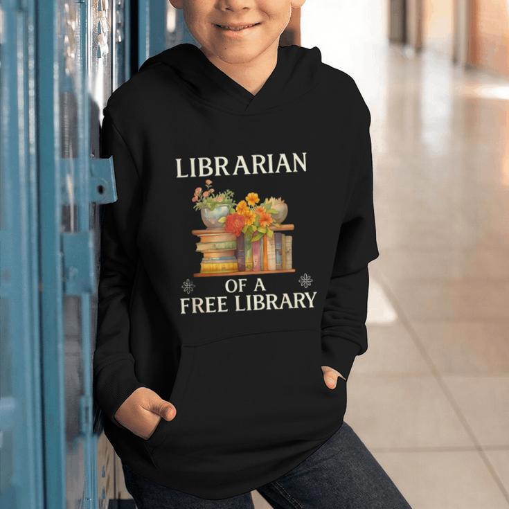 Librarian Of a Free Library Floral Book Lover Graphic Youth Hoodie