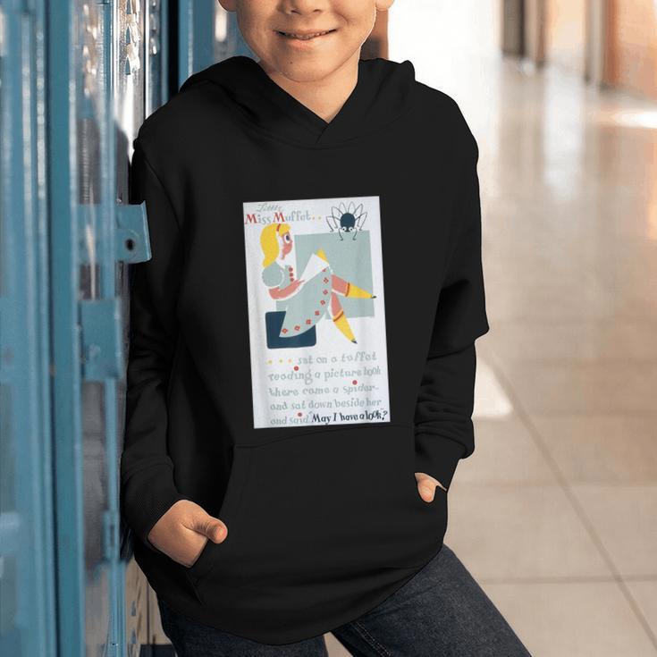 Little Miss Muffet Reading a Picture Book Graphic Youth Hoodie Little Miss Muffet Reading a Picture Book Graphic Youth Hoodie