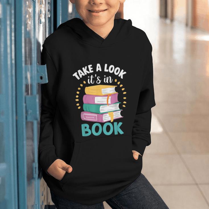 Take a Look It's In a Book Teacher Reading Apparel Graphic Youth Hoodie Take a Look It's In a Book Teacher Reading Apparel Graphic Youth Hoodie