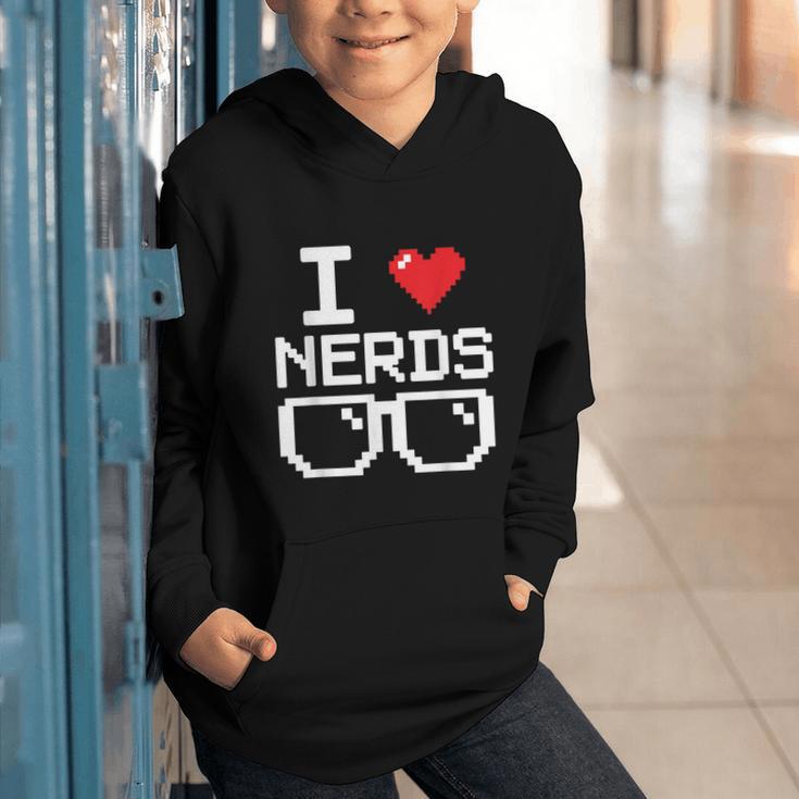 I Love Nerds I Heart Nerds For Science Book Knowledge Geeks Graphic Youth Hoodie