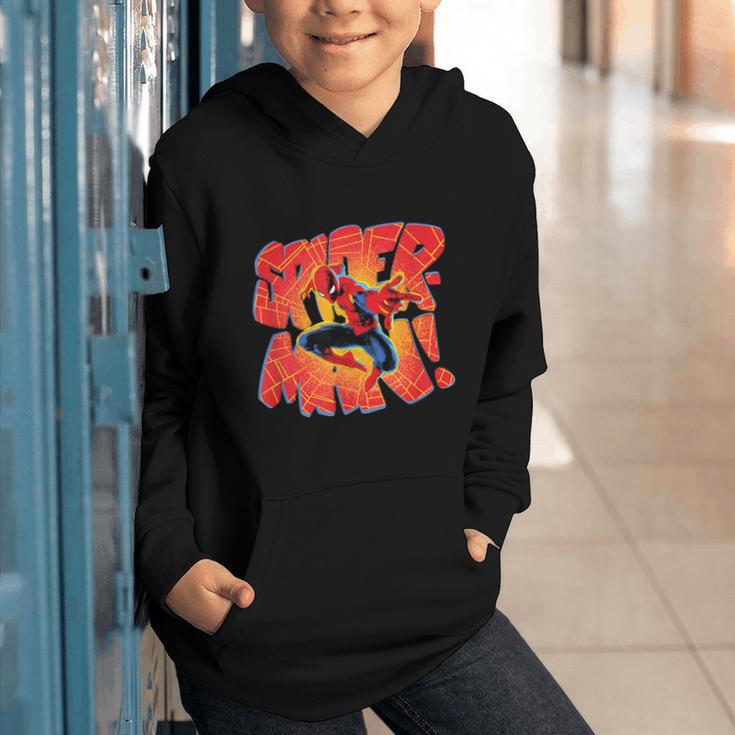 Marvel Spider-Man Peter Parker Comic Book Letter Logo Graphic Youth Hoodie