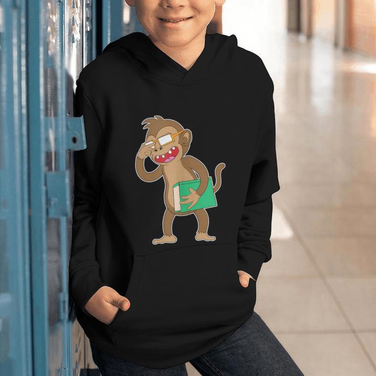 Monkey With a Book Graphic Youth Hoodie