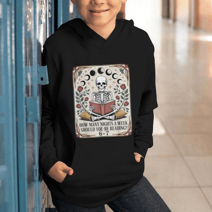 How Many Nights Reading Meme 6 7 Book Lover Graphic Youth Hoodie