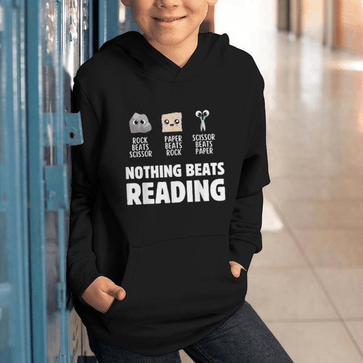 Nothing Beats Reading Librarian Book Bookworm Graphic Youth Hoodie