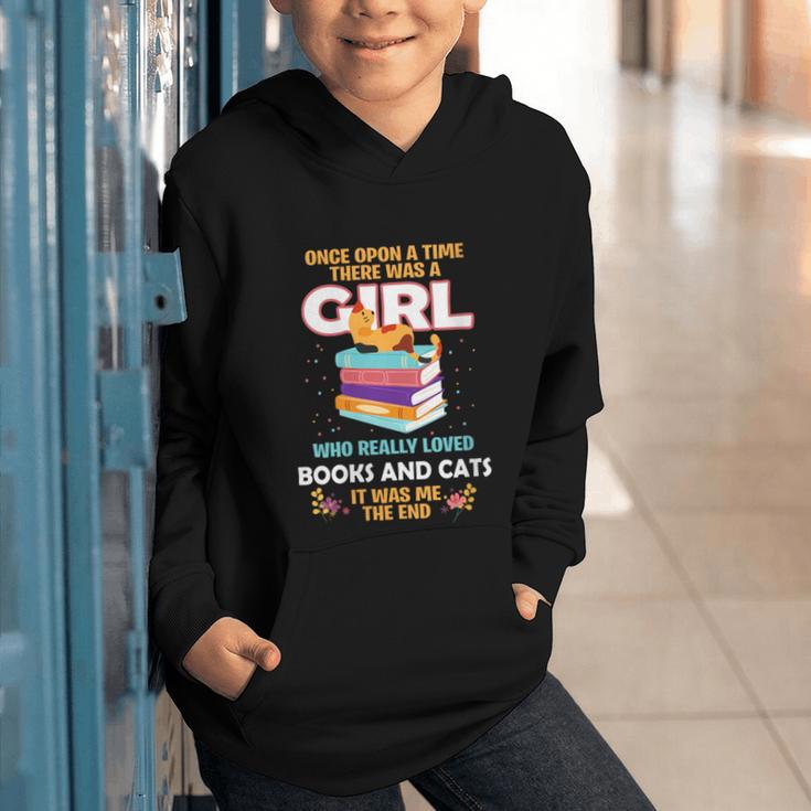 Once Upon A Time There Was A Girl Who Loves Books And Cats Graphic Youth Hoodie