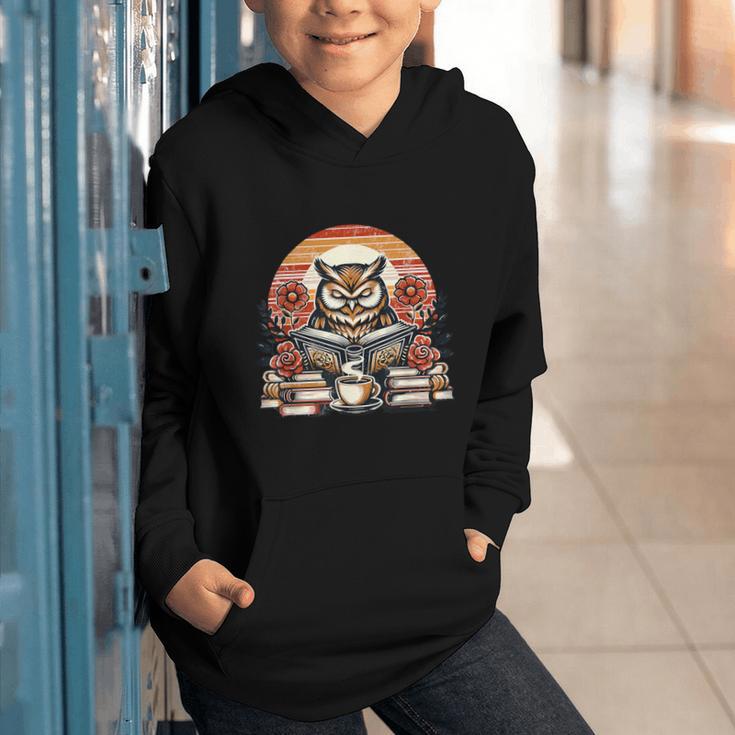 Owl Reading Books Book Library Bookworm Graphic Youth Hoodie Owl Reading Books Book Library Bookworm Graphic Youth Hoodie
