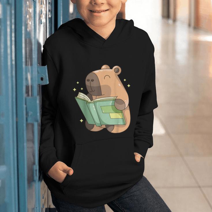 Pet Capybara Is Reading Library Capy Word Book Day Teacher Men Women Kids Graphic Youth Hoodie