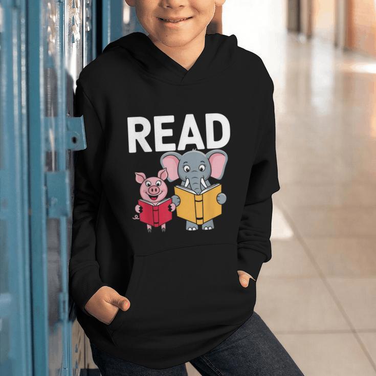 Pig Elephant Reading Cute Book Lover Bookworm Boys Girls Kid Graphic Youth Hoodie Pig Elephant Reading Cute Book Lover Bookworm Boys Girls Kid Graphic Youth Hoodie