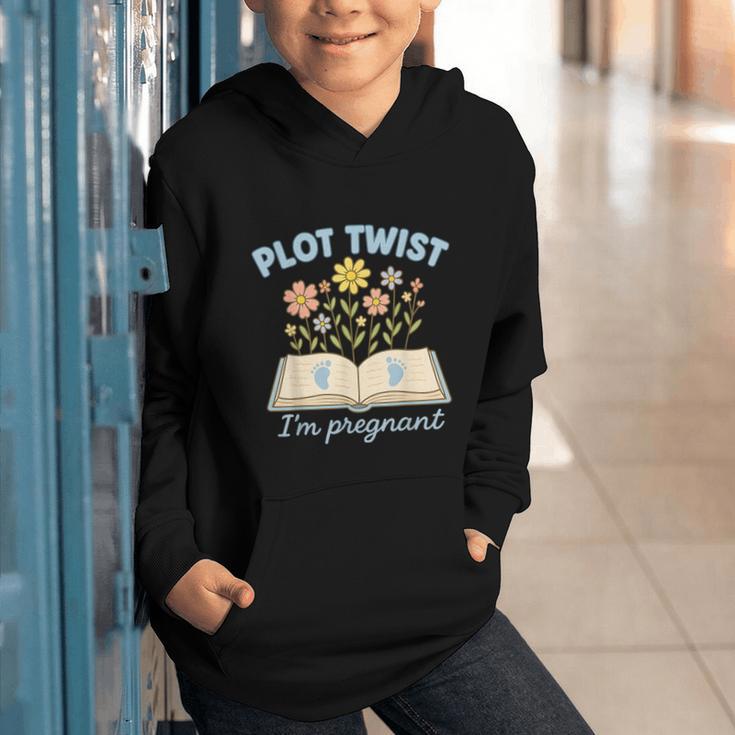 Plot Twist I'm Pregnant Literary Pregnancy Announcement Book Graphic Youth Hoodie