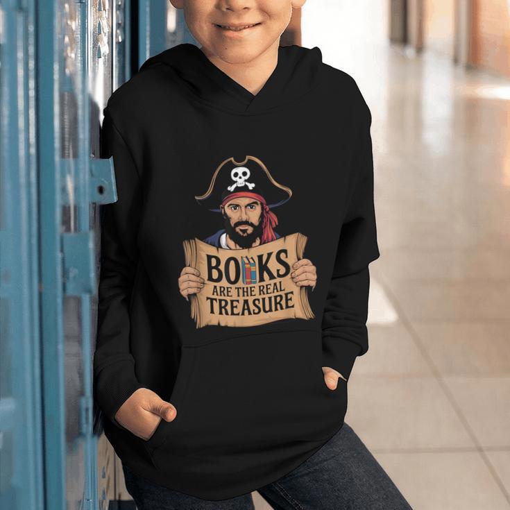 Read Book Reader Library Reading Librarian Pirate Bookworm Graphic Youth Hoodie