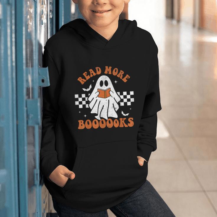 Read More Books Cute Ghost Reading Book Teacher Halloween Graphic Youth Hoodie