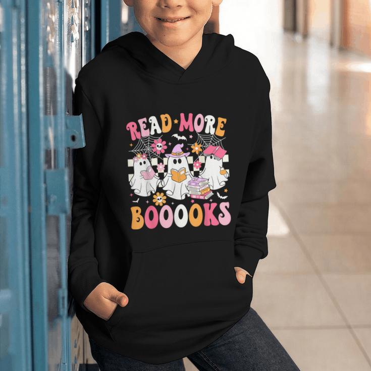 Read More Books Ghosts Reading Book Teacher Halloween Graphic Youth Hoodie