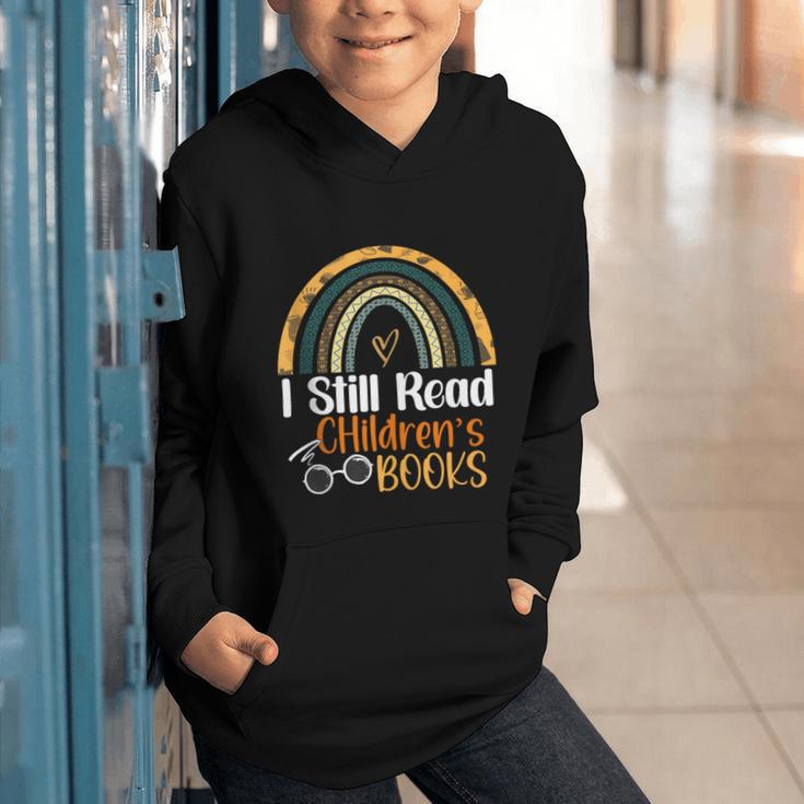 I Still Read Children's Books Rainbow Graphic Youth Hoodie