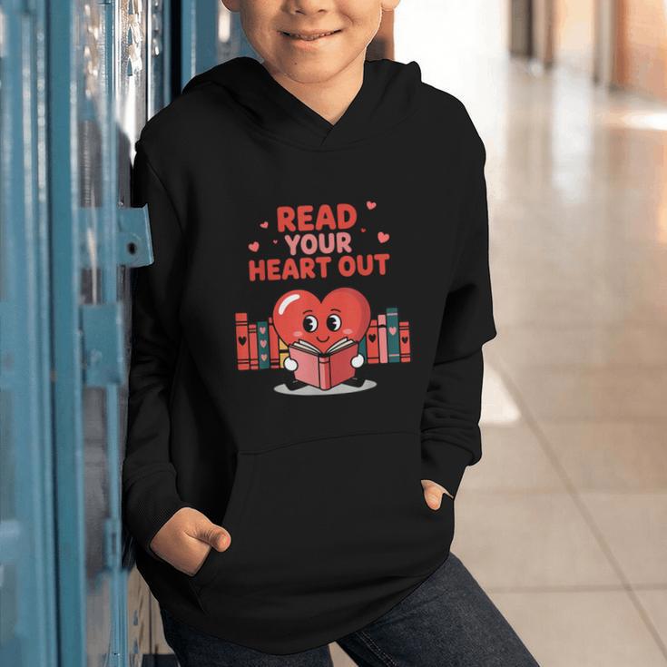 Read Your Heart Out Shirt Valentine Teacher Bookworm Lover Graphic Youth Hoodie