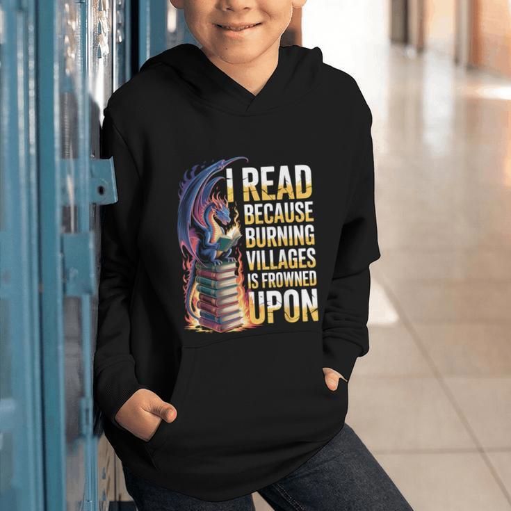 Reading Bookish Dragon Fantasy Graphic Youth Hoodie